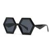 Retro Polygon Square Sunglasses Women Gradient Orange Tea Shades UV400 Men Double Color Trending Sun Glasses