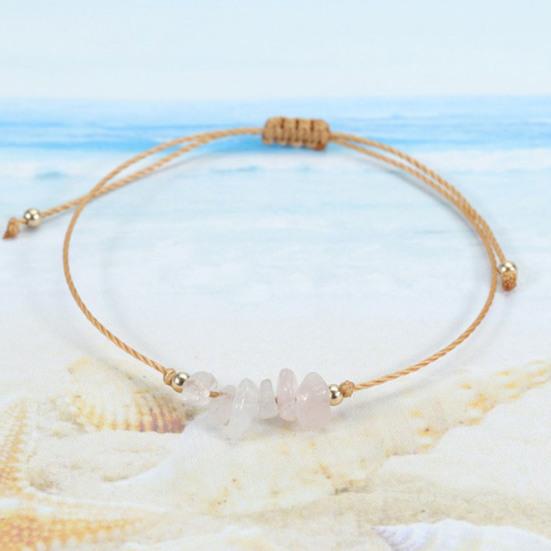 Браслет из драгоценных камней Женский Мужской Регулируемый Плетеный Кристальный Браслет Бохо Веревочка