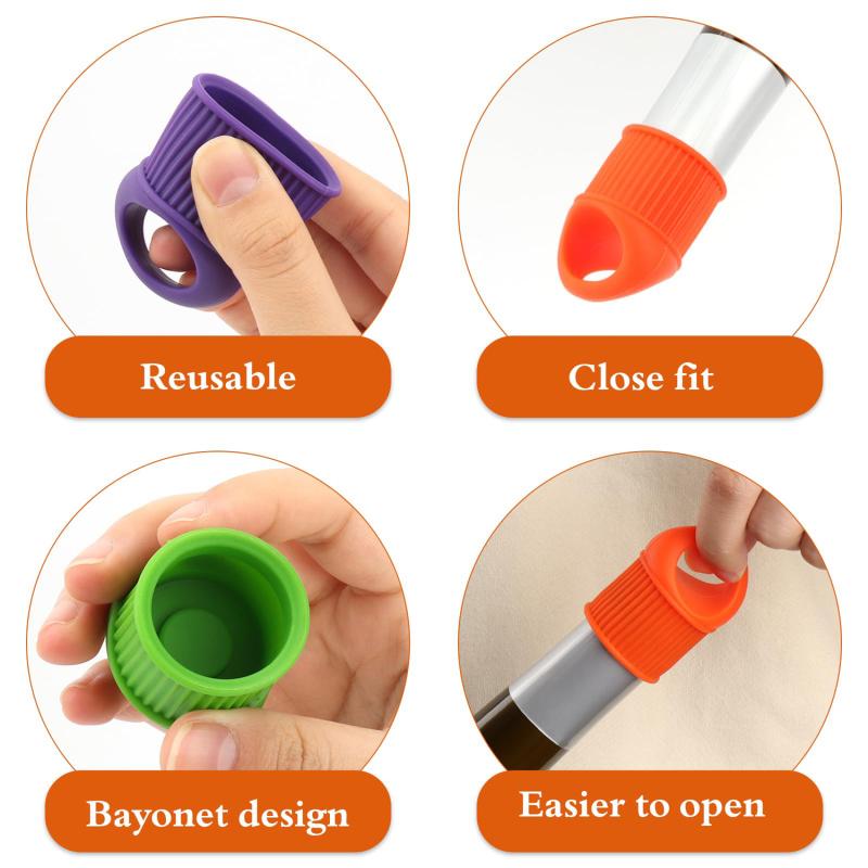 Silicone Wine Stopper Caps Bottle Sealer Reusable Wine Bottle Stopper Champagne Stopper Beer Bottle Stopper for Home Kitchen Bar