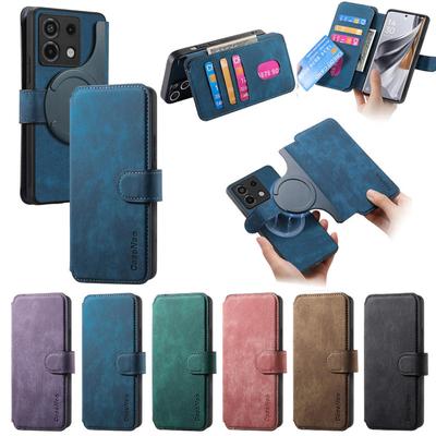 Кожаный чехол-книжка для Magsafe для POCO X6 Pro F6 F5 X5 Pro M6 M5S 2 в 1 Съемный магнитный кошелек Держатель для карт Чехол-сумка для телефона