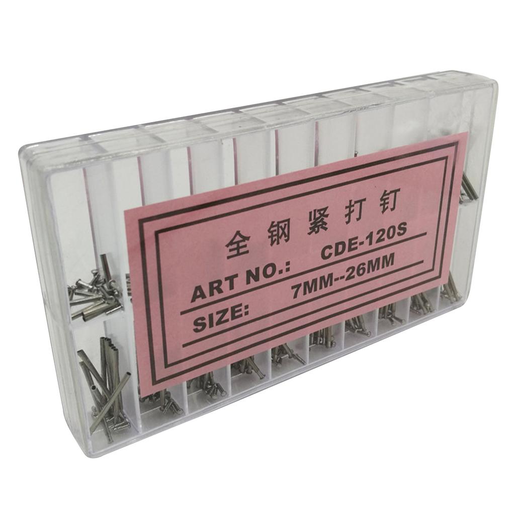 180pcs 7mm-26mm Stainless Steel Watch Spring Bar Watch Strap Pins 1.2mm Diameter Watch Band Link Pin Repair Tools Accessories