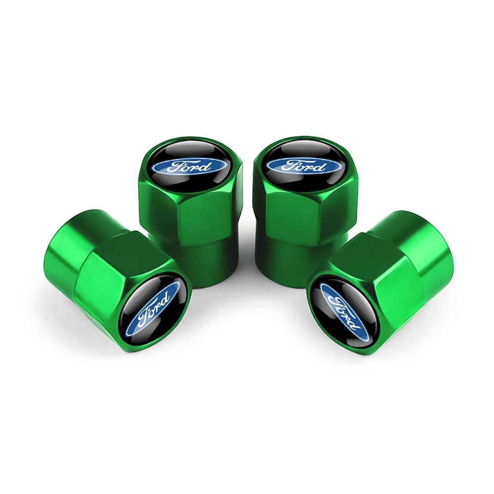 4Pcs Car Tire Valve Covers Dust Emblem Caps Accessories For Ford Fiesta Focus 2 Mondeo ST mk4 Mustang Ranger Kuga S-MAX Transit