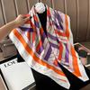 New 91cm large square scarf simulation silk elegant high-end decorative shawl women's silk scarf fashionable versatile professional scarf