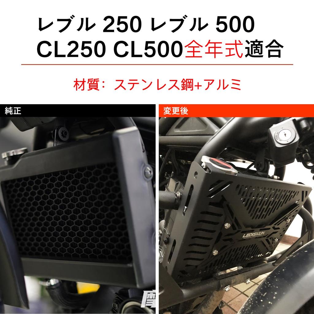 LEDISHUN Radiator Core Guard for Honda Rebel 250, Rebel 500, CL250, and CL500 (All Models), Black