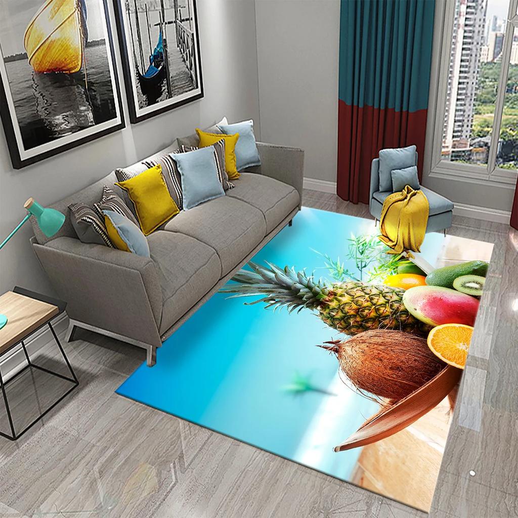 3D Забавный Ковер Ананас Ковры с Рисунком Свежих Фруктов Ковер для Гостиной Коврик для Пола в Детской Спальне Ковер Окно Прикроватный Домашний Декор
