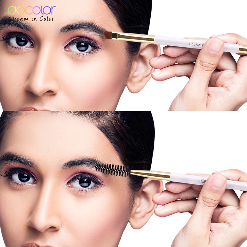 Кисть для бровей с щеточкой 2-в-1 Docolor