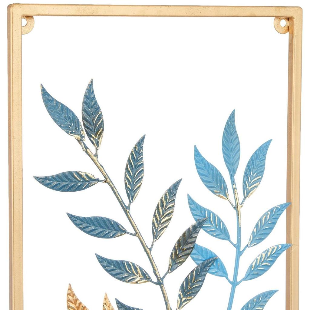 Metal Leaf Wall Hanging Decor | Nature-Inspired Leaf Design | Easy Installation (Set of 3 | Gold)