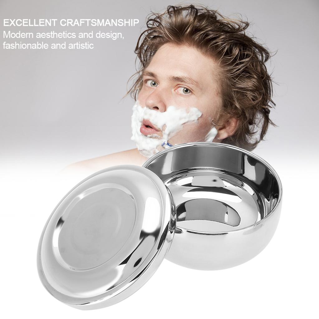 Universal Men Stainless Steel Beard Shaving Soap Bowl Shaving Mug Container With A Lid