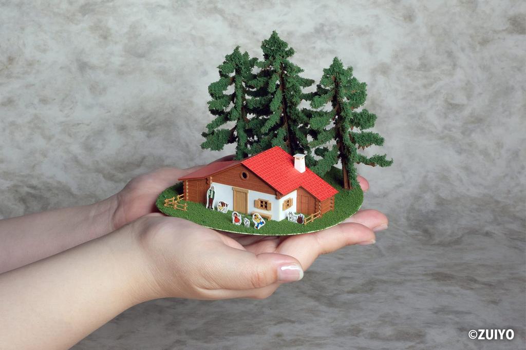 PLUM Anitecture 06 Girl of the Alps House Mountain Scale Paper Craft PP141 Heidi, Heidi's (Alm Hut) 1/150