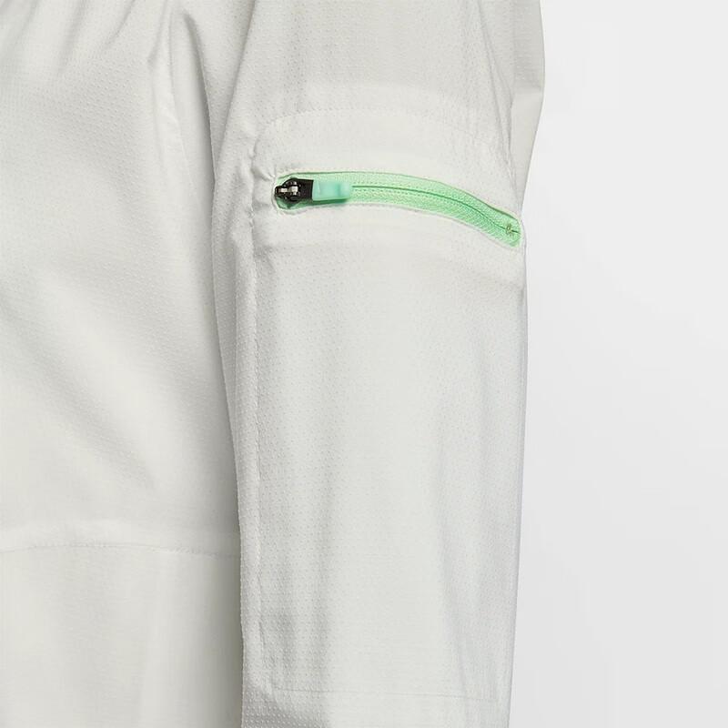 Nike Алфавитный принт Дышащая легкая солнцезащитная тканая куртка с капюшоном Женская куртка белого цвета HJ3948-133