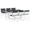VidaXL Ensemble à manger de jardin avec coussins 7 pcs blanc textilène, ensemble à manger d'extérieur, meuble à manger de 3295104