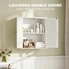 Bathroom Cabinet, Bathroom Wall Cabinet with Louvered Doors and Adjustable Shelf Storage for Kitchen, White