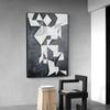 Абстрактные геометрические столкновения холст картины постеры и печать простые черно-белые настенные рисунки картины для гостиной спальни