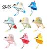 Breathable Mesh Sun Hat Kids Cap with Built-in Solar Fan, Wide Brim Protection Cooling Baby Hiking Hat, Fabric Summer Cartoon Pattern, Shawl
