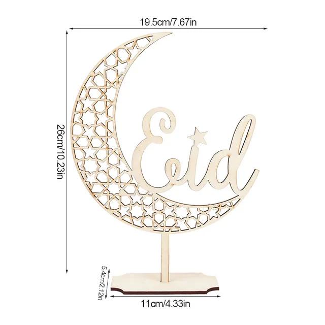 New Wooden EID Mubarak Decoration Ramadan Mubarak Ornaments Islamic Muslim Pendant Eid Al Adha Party Supplies Ramadan Kareem Gif