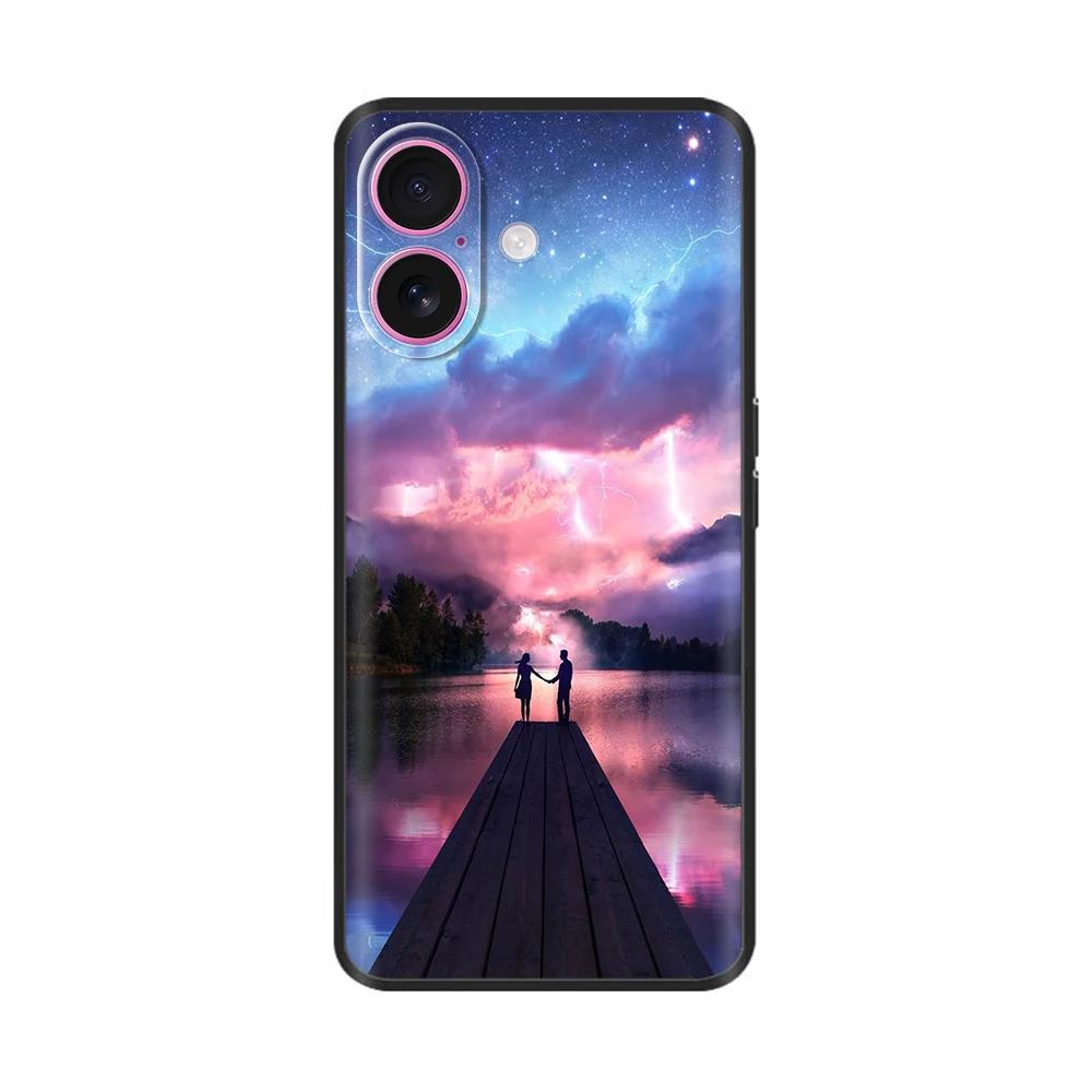 Для iPhone 16 Чехол 16 Pro Силиконовый ТПУ Черный Матовый Чехол для Телефона Для Apple iPhone 16 Pro Max Чехол-Бампер для iPhone16 Plus