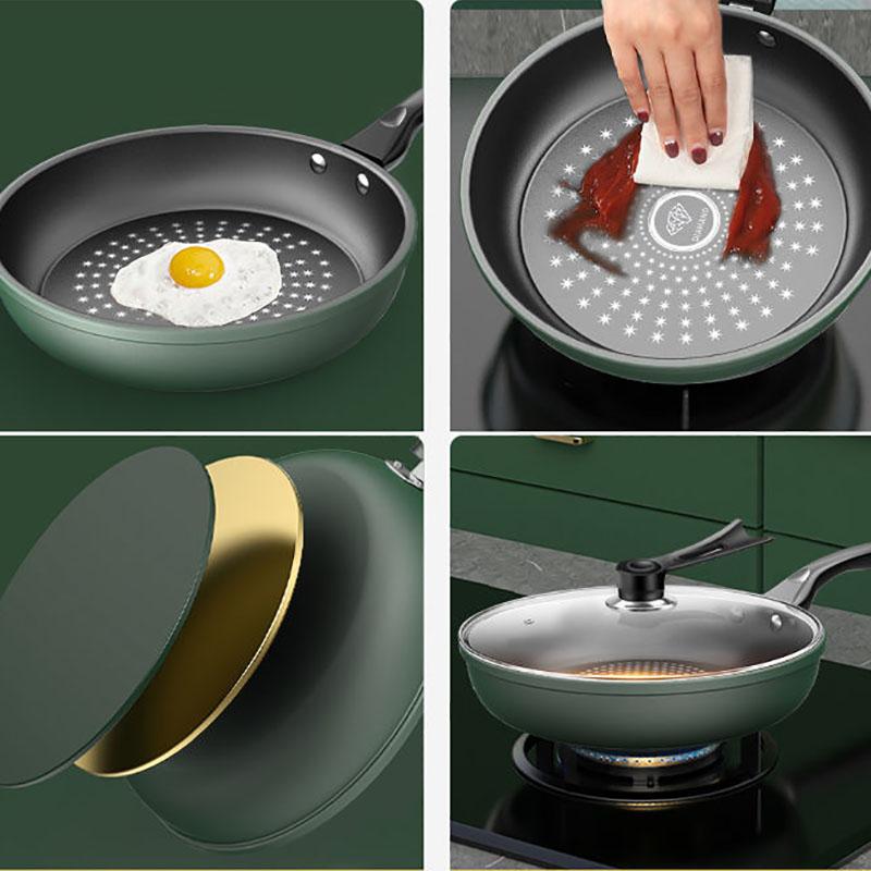 Stainless Steel Frying Pan Non-stick Home Honeycomb Pancake Omelet Pan Multi-functional Steak Wok