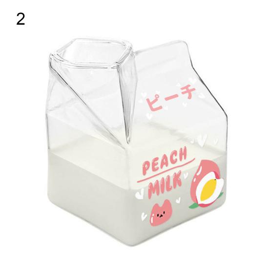 400 мл уникальный дизайн, чашка для молока, квадратная форма, фруктовый принт, коробка для молока, чашка для воды для завтрака