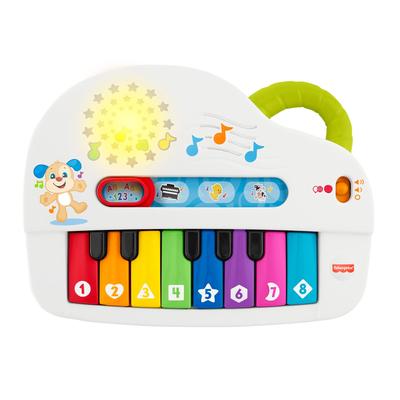 Mattel Fisher Price Двуязычное/Увлекательное пианино [6-36 месяцев] [Игрушка для малышей] [Образовательная/Английский/Иностранный язык] [Подарок] GKV22