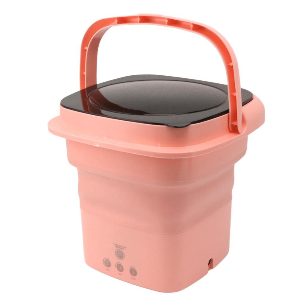 Foldable Washing Machine Mini Portable Bucket Laundry Washer with Black Lid for RV Travel Apartment