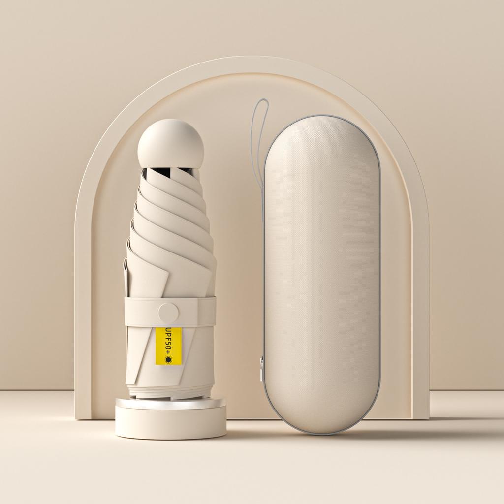 Высококачественный капсульный зонт Женский зонт от непогоды и дождя Ручной цветной клей Солнечный зонт Солнцезащитный УФ-защита Однотонный зонт