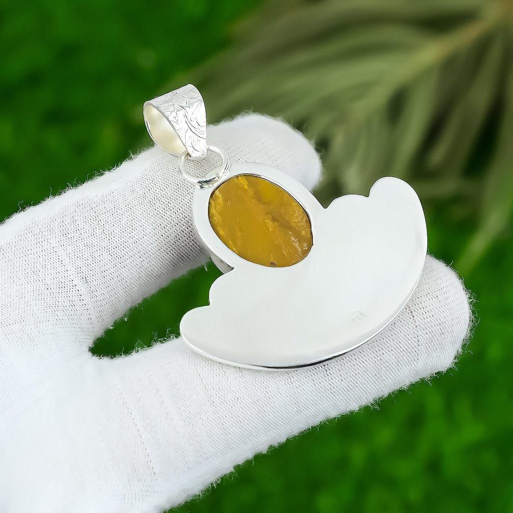 Friendship Day Sale 925 Sterling Silver Ocean Jasper Stone Bezel Mother Pendant