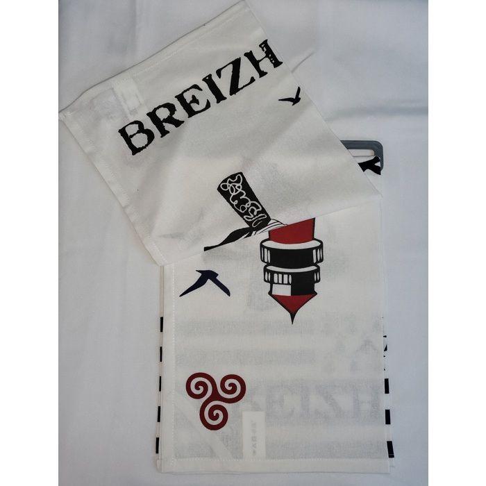 Lot de 2 torchons 50 x 70 cm Bigouden breizh bretagne