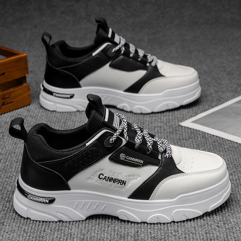 Autumn men's shoes, new breathable white shoes, men's trend, versatile platform sneakers, casual board shoes, trendy shoes