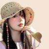 Дышащая женская соломенная шляпа Складная кепка для защиты от солнца Повседневная разноцветная соломенная шляпа Для улицы