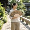 Vintage Hand Held Fan Classic Bark Fan Fashionable Folding Fan  Wedding