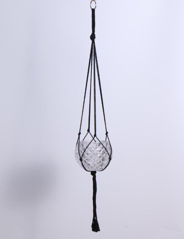 Садовая плетеная подвесная корзина: Декоративный держатель для цветочного горшка из пеньковой веревки для использования в помещении и на открытом воздухе с крючком