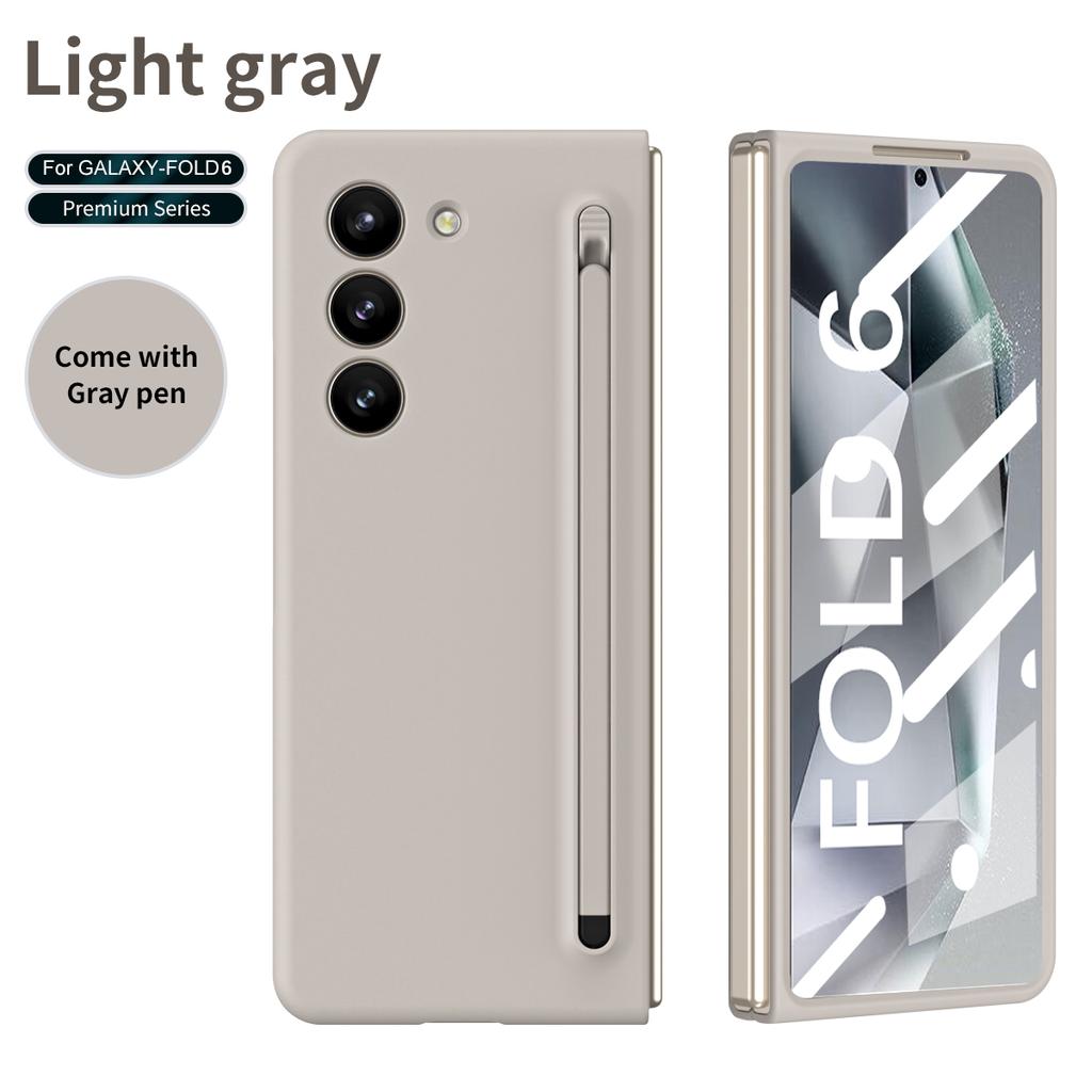 Пластиковый чехол для телефона с гнездом для ручки для Samsung Galaxy Z Fold 6 5 4 Fold6 Fold5 Fold4 Fold3 Защитная пленка для стекла, включая ручку