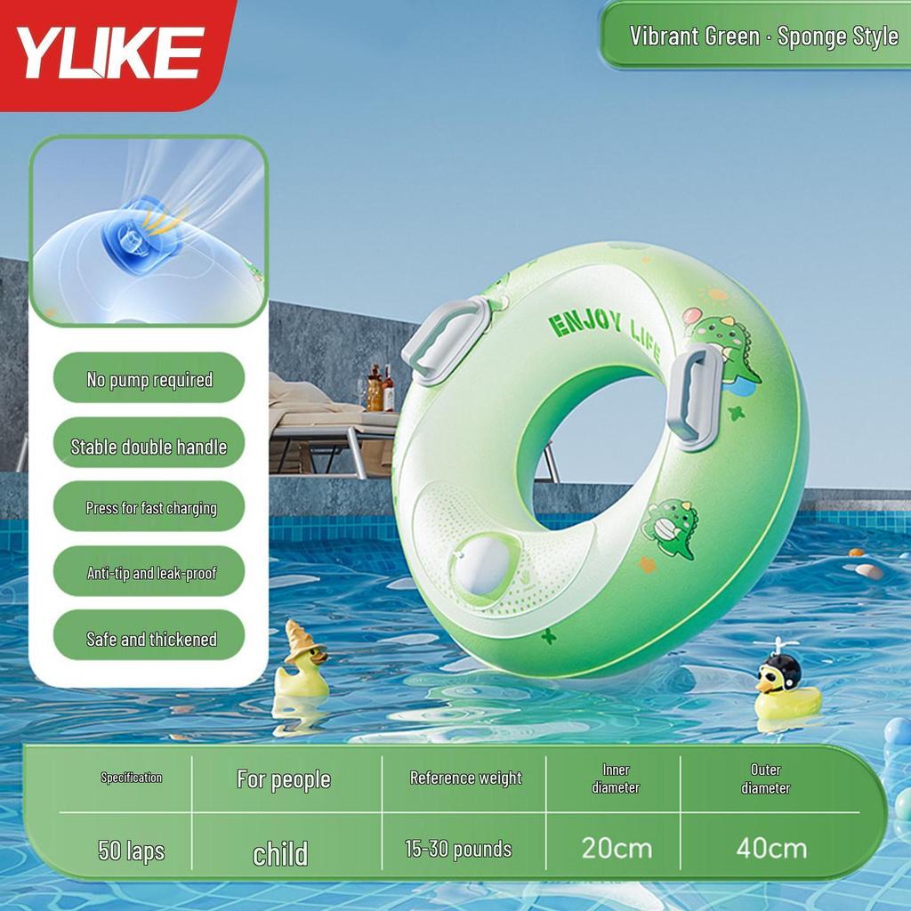 Enhanced Anti-Rollover Swim Ring for Adults & Kids, Unisex Lifebuoy, Inflatable Underarm Ring, Portable Swim Gear