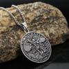 Angel God of War Personality Retro Titanium Steel Round Brand Pendant Hip Hop Men's Stainless Steel Necklace