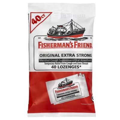 Fisherman's Friend, Ментоловые леденцы от кашля, Оригинальные Экстра Сильные, Леденцы 40 леденцов