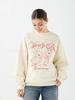 Cartoon Rabbit Print Age-Reducing Round Neck Pullover Hoodie - American Style Autumn/Winter