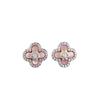 Jewelry Pure Light Luxury Four-Leaf Clover Earrings Daily Temperament