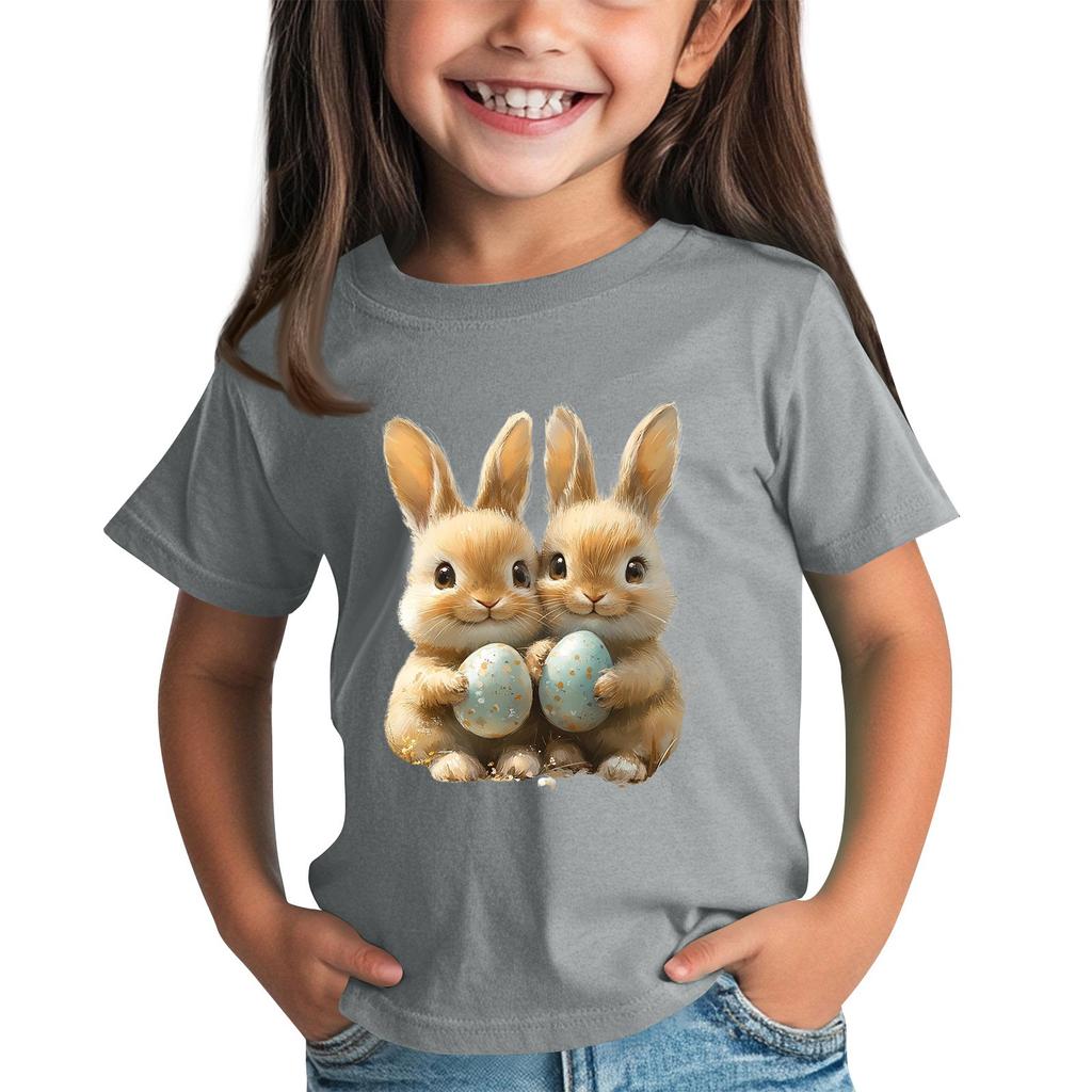 Детская футболка с коротким рукавом и принтом животных, повседневный топ