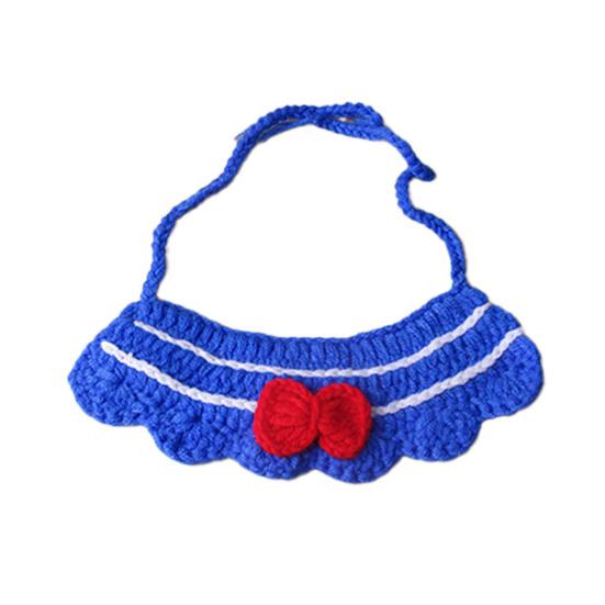 Knitted Pet Collar Tie Adjustable Handmade Small Animals Collar Strap for Chicken Duck Goose Parrot Rabbits