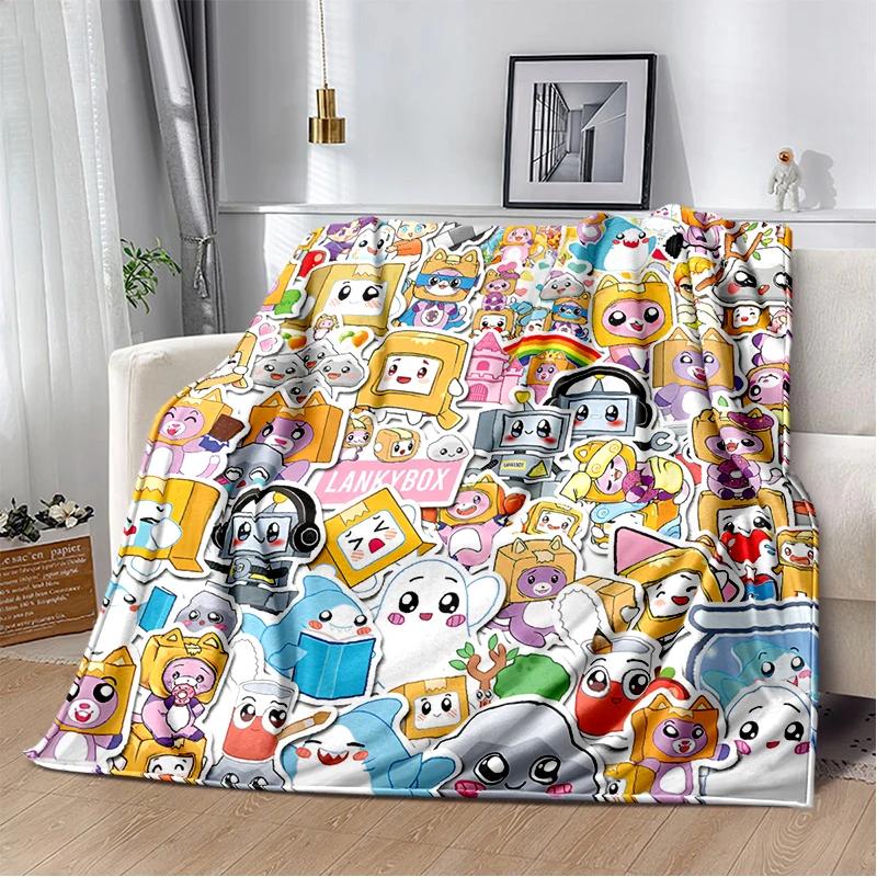 Новый Стиль Lankybox Boxy Foxy Rocky Мультяшное Одеяло, Мягкое Пледовое Одеяло для Дома Спальни Кровати Дивана Путешествий Пикника Покрывало Ребенок