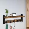 Coat Rack Wall Mount Entryway Hanger Hooks with Shelf Space Saving Towel Organizer