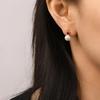 Huitan Noble Imitation Pearl Stud Earrings for Women Gold Color Wedding Engagement Gentle Accessories Chic Jewelry Inlaid Red CZGood product