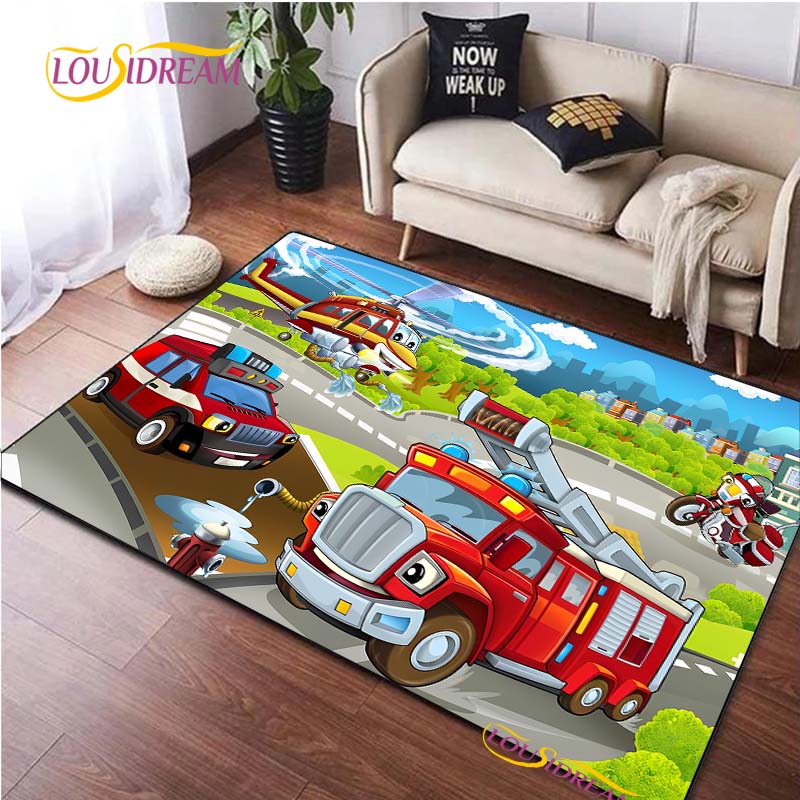 Fireman Sam British Classic Animated Carpet for Living Room Bedroom Area Rugs Kitchen Door Kids un-slip floor Mats birthday gift