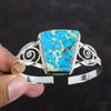 Blue Sea Sediment Jasper Bangle 925 Sterling Silver Cuff Bracelet Adjustable Bangle Handmade Gemstone Bracelet Gifts For Her Antique Jewelry