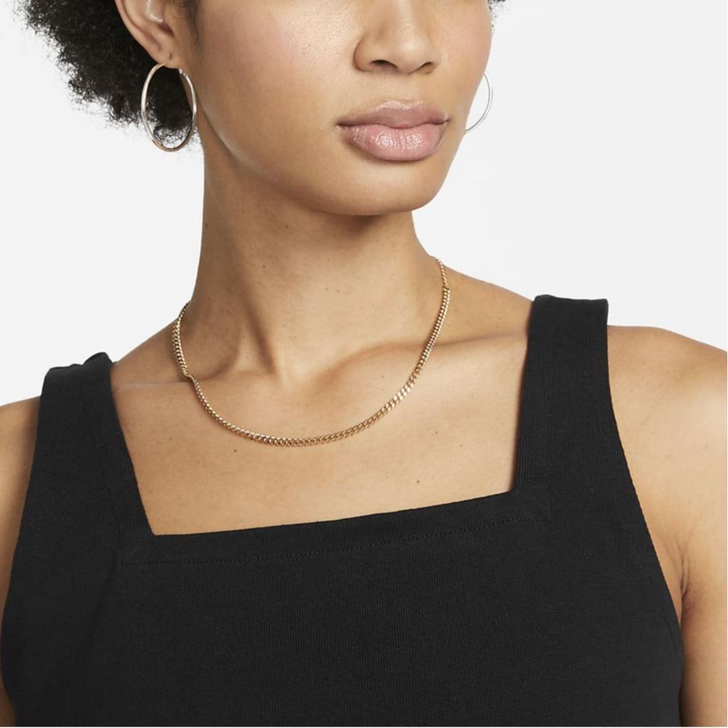 Nike Однотонный трикотажный топ-майка для женщин, черный DV7953-010