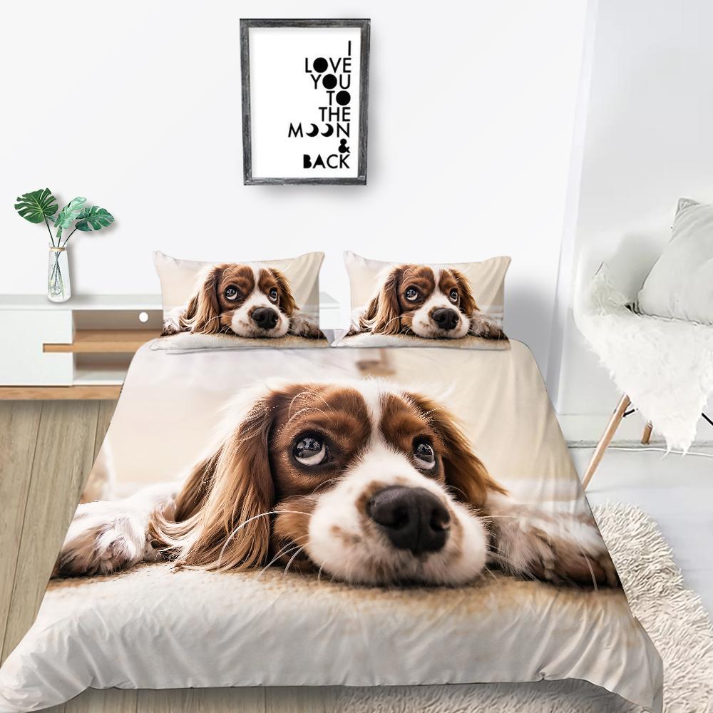 Новая мода Цветок Пододеяльник Комплект домашних животных Постельное белье Собаки Наволочка Дизайн Домашний текстиль Мультфильм Мужчина Женщина Одноместный Чехол на кровать King Size