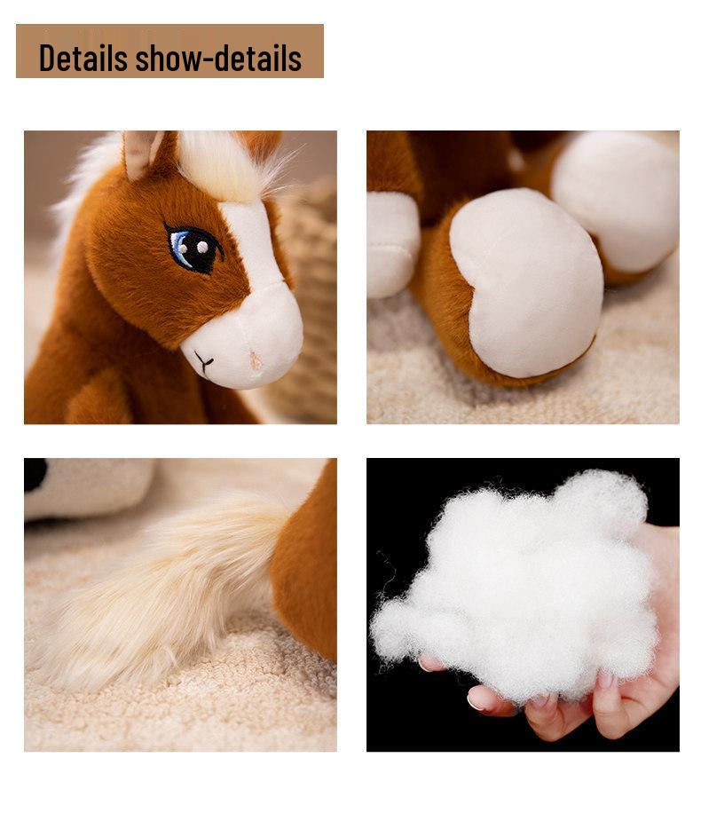 Год Лошади Плюшевая игрушка с большими глазами - Сидящая кукла-лошадь и талисман