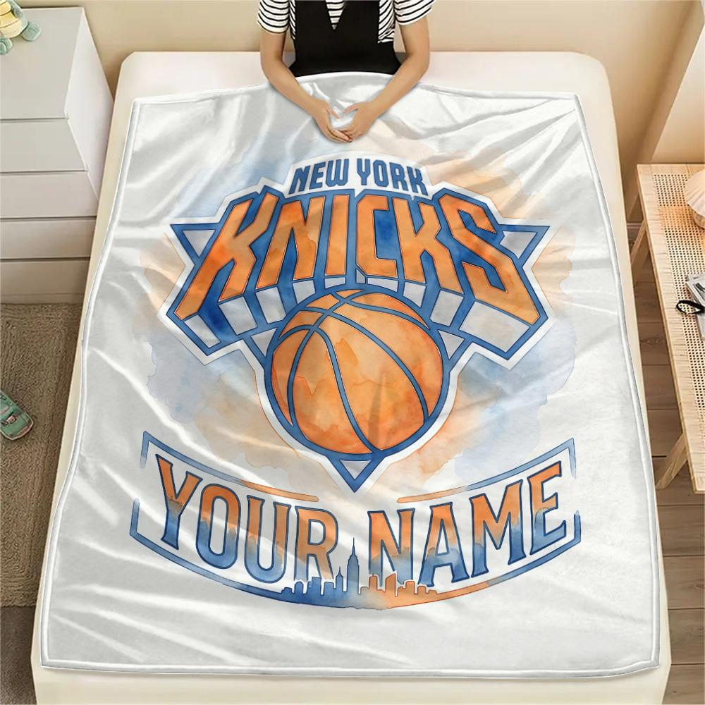 Custom Name New York Knicks2 Flannel Blanket, High quality Comfortable for All Seasons, Home Decor, Warmth and Comfort
