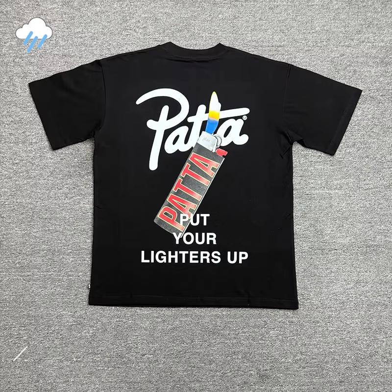 2026 Summer Graphics Logo Print Patta T Shirts Tee High Quality Cotton Black White Loose Top Casual Couple TShirt For Unisex Unisex
