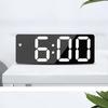 Multifunctional LED Mirror Alarm Clock with Makeup Mirror and Dual-Power Options